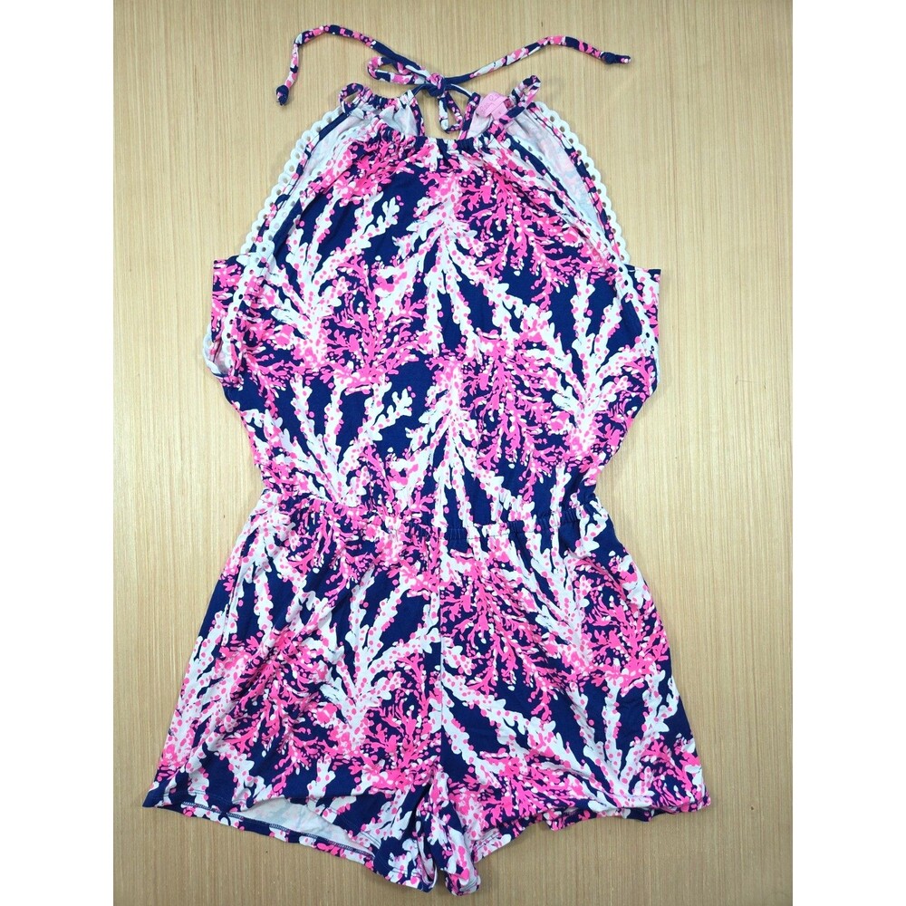 Lilly Pulitzer Gianni Romper Women's Size Small Nauti Navy Beyond the Sea